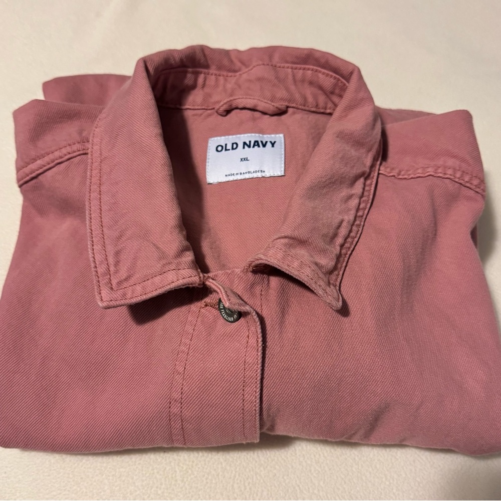 Dusty Rose Denim Oversized Jacket XXL - Picture 8 of 15